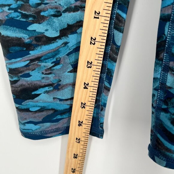 Tahari Sport Womens Camo Leggings Size L Blue Side Pocket NWT Athletic MSRP $90 - Picture 10 of 11